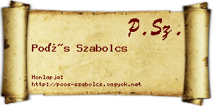 Poós Szabolcs névjegykártya