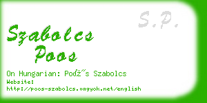 szabolcs poos business card